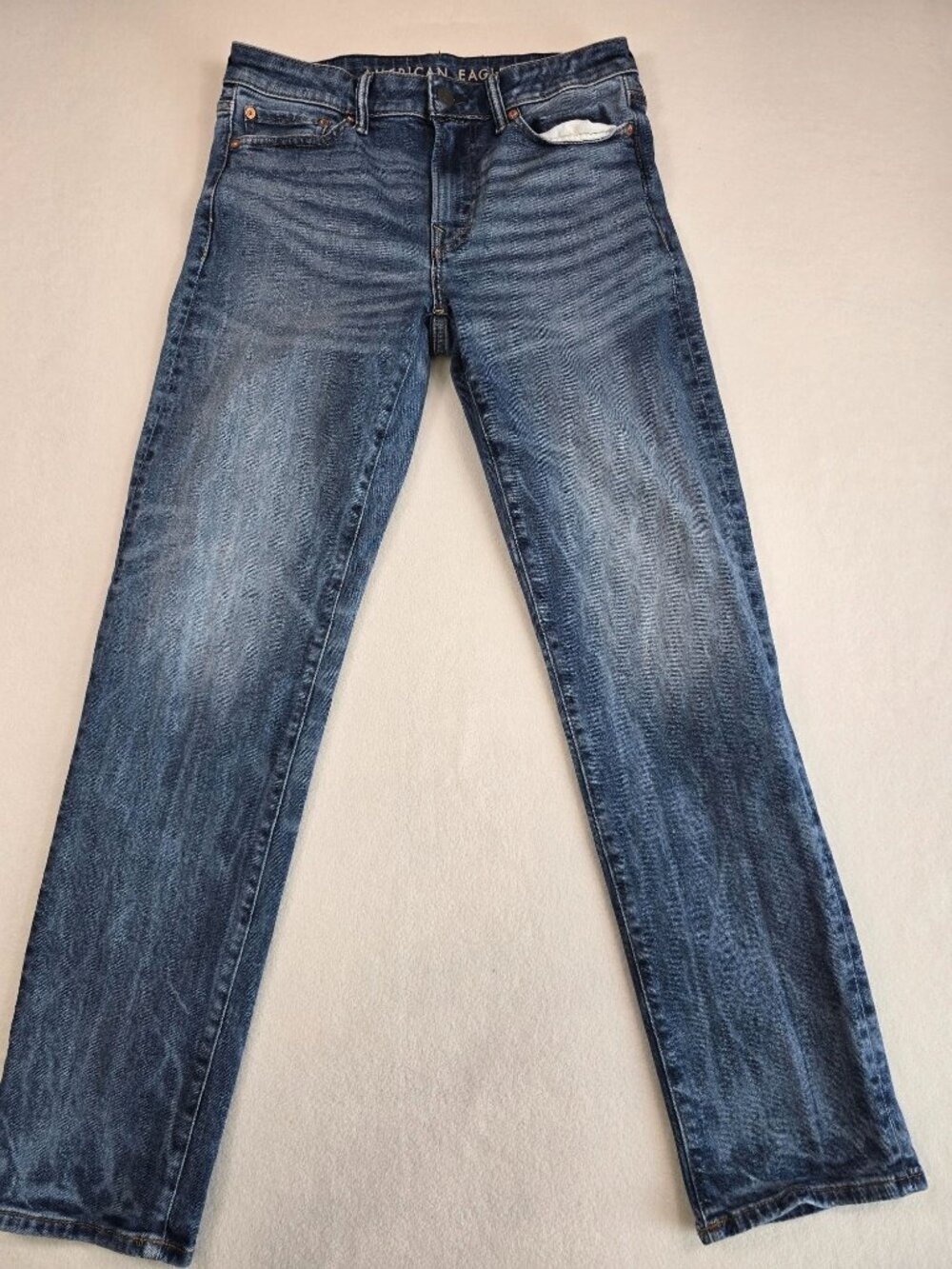 American Eagle Mens AirFlex+ Slim Straight Jeans 30x32 Medium Wash Denim
